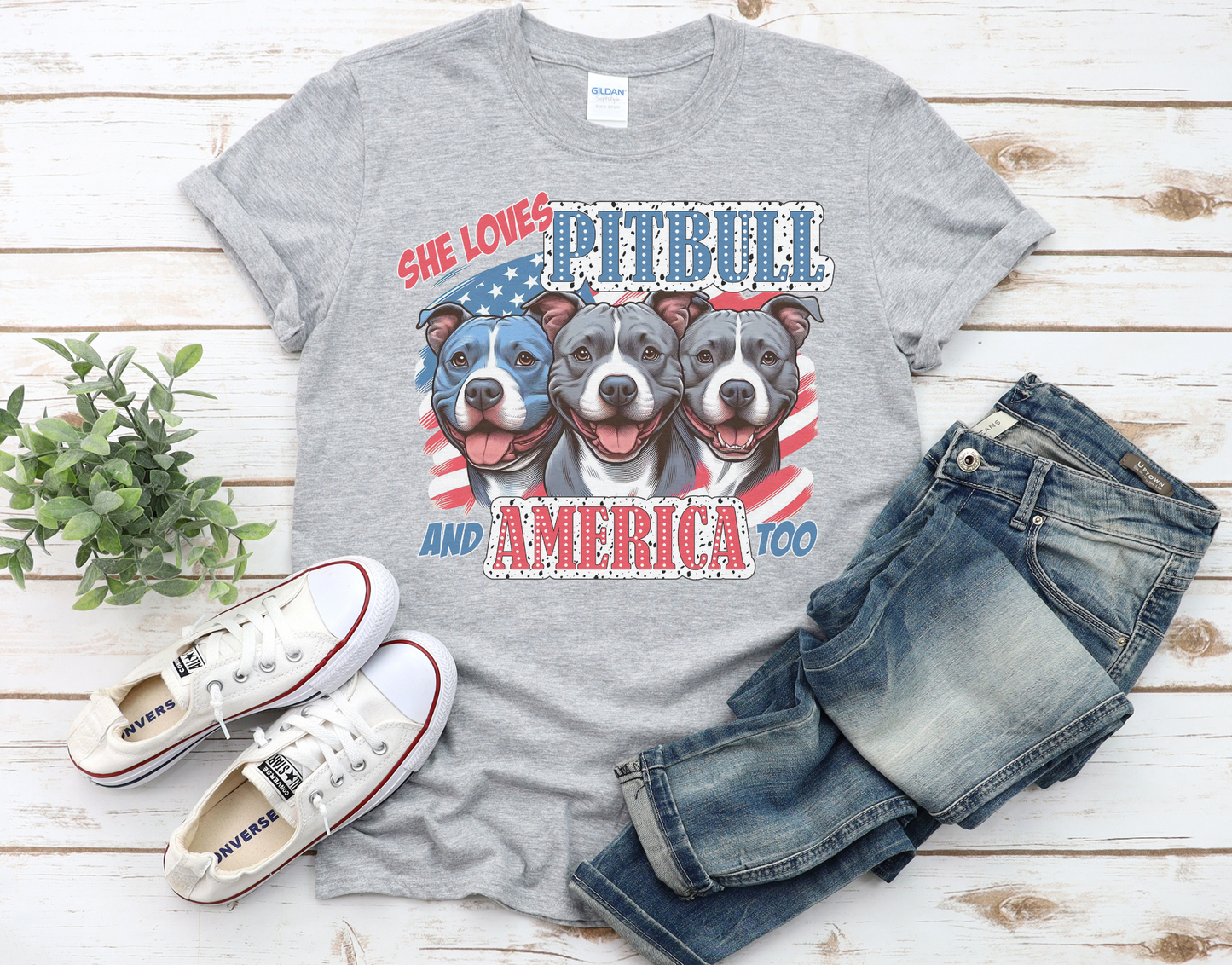 Patriotic Pitbull T-Shirt