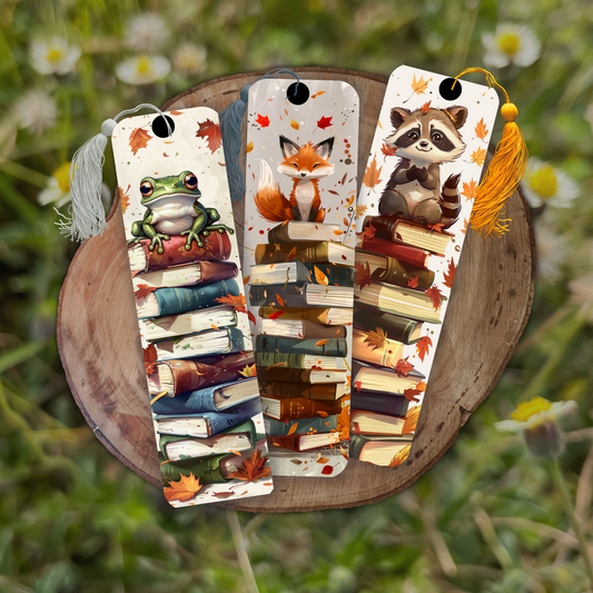 Fall Animal Bookstack Bookmarks