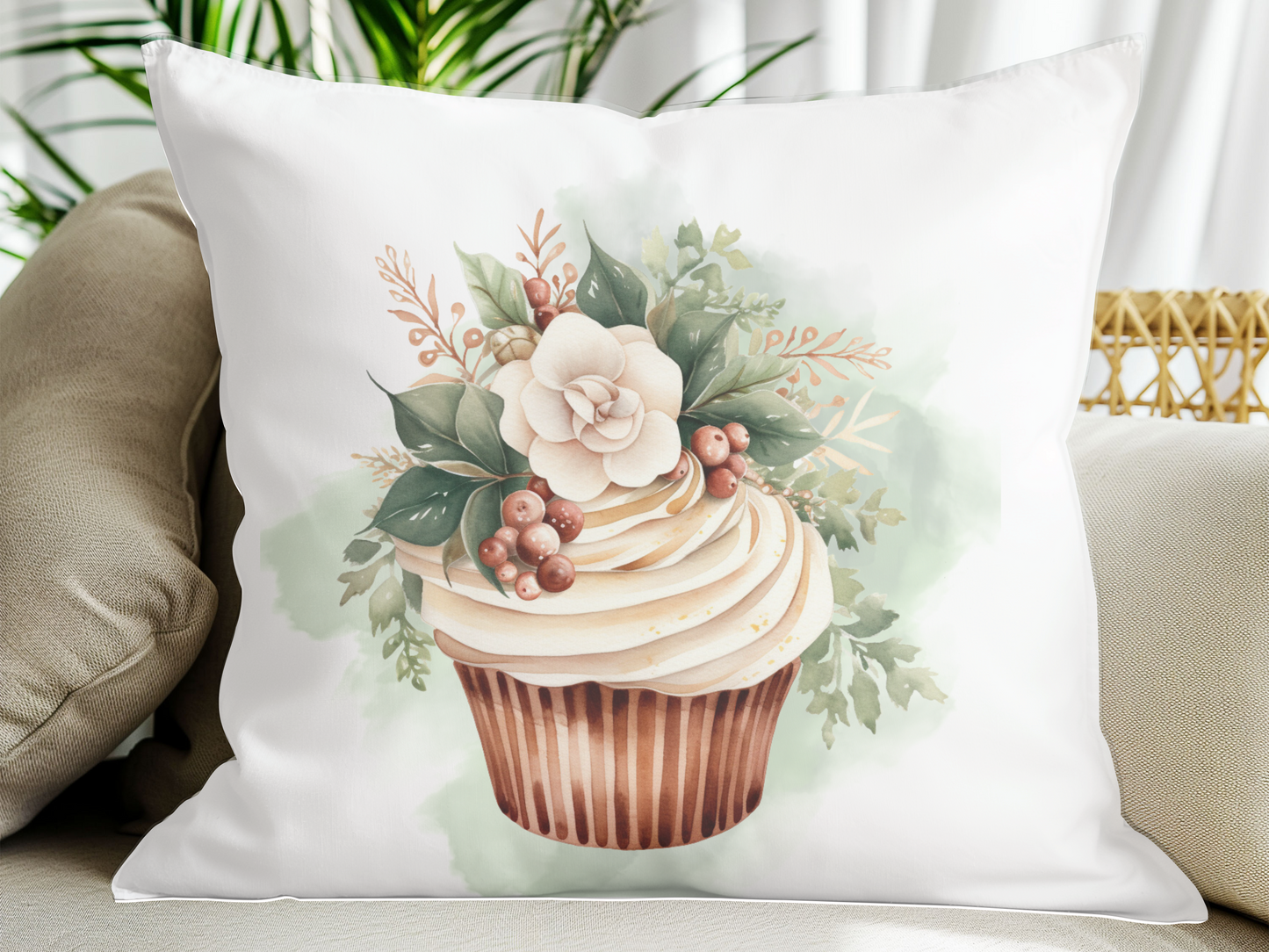 Frosted Delights Winter Cupcake Pillow