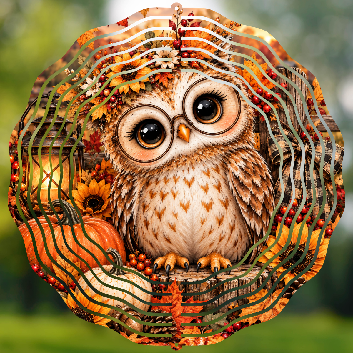 Fall Owl Wind Spinner