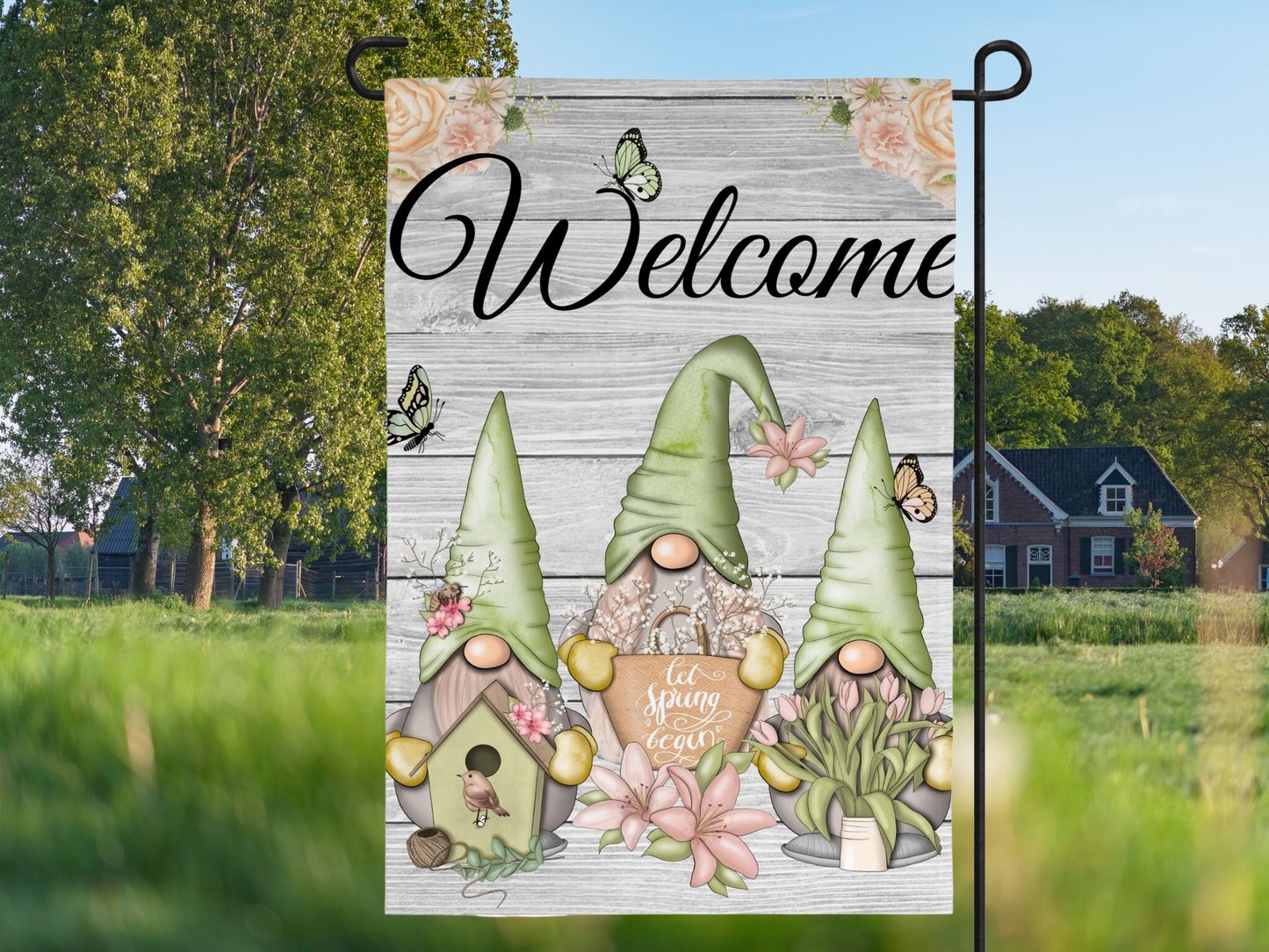 Garden Gnomes Garden Flag