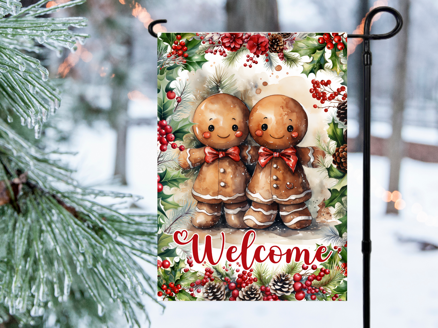 Gingerbread Men Garden Flag