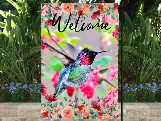 Hummingbird Garden Flag