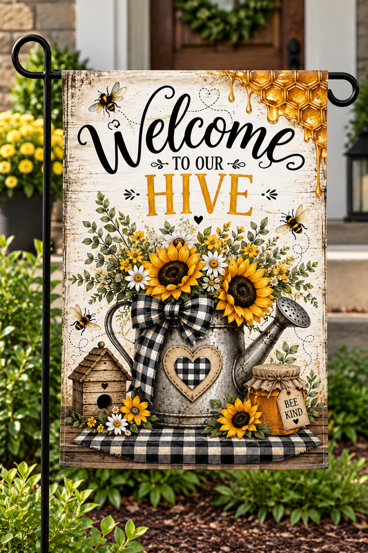 Home Sweet Hive Garden Flag