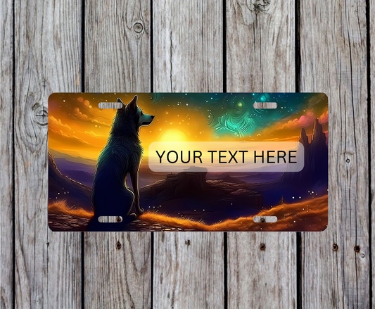 Wolf Sunset License Plates