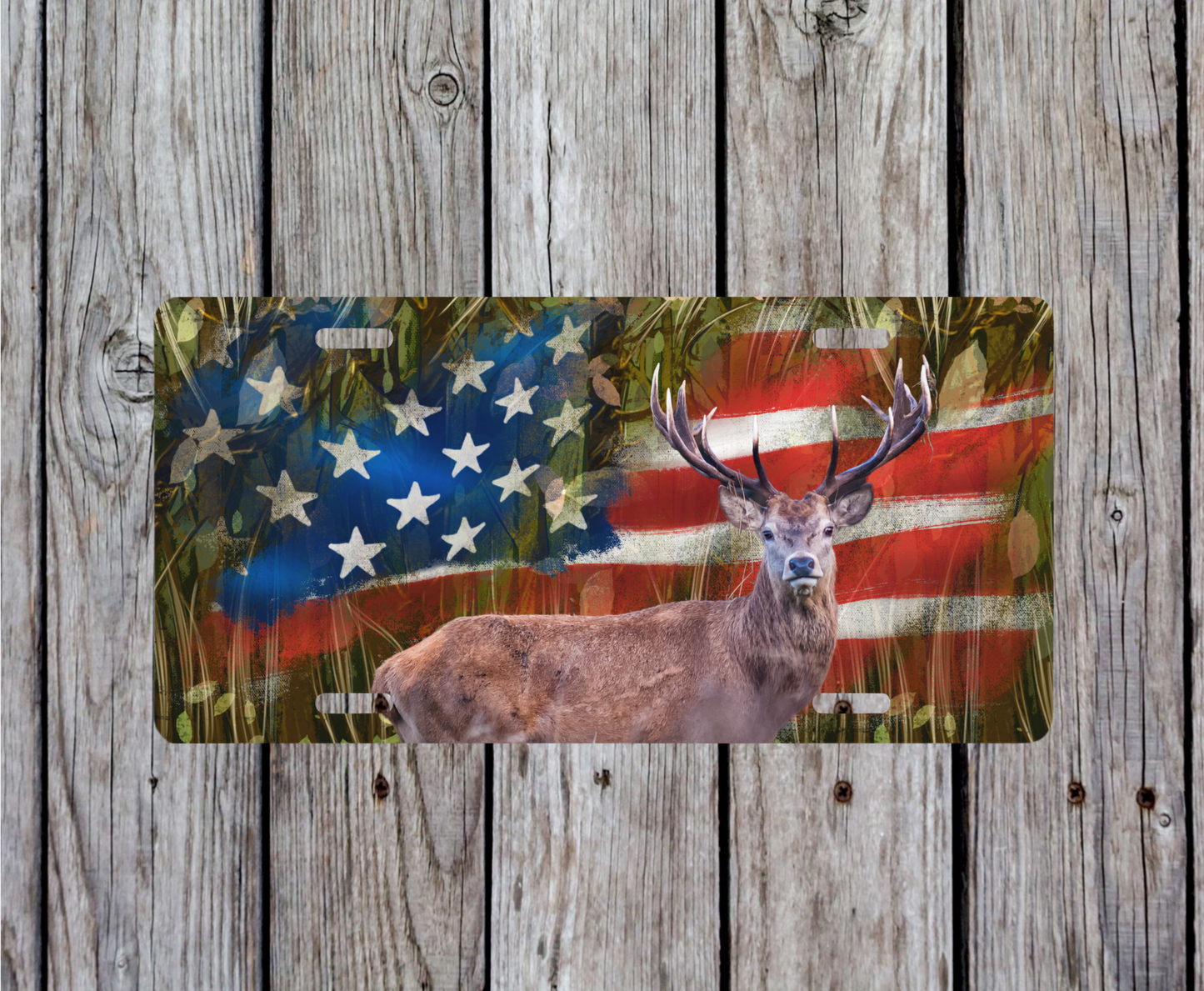 American Flag License Plate