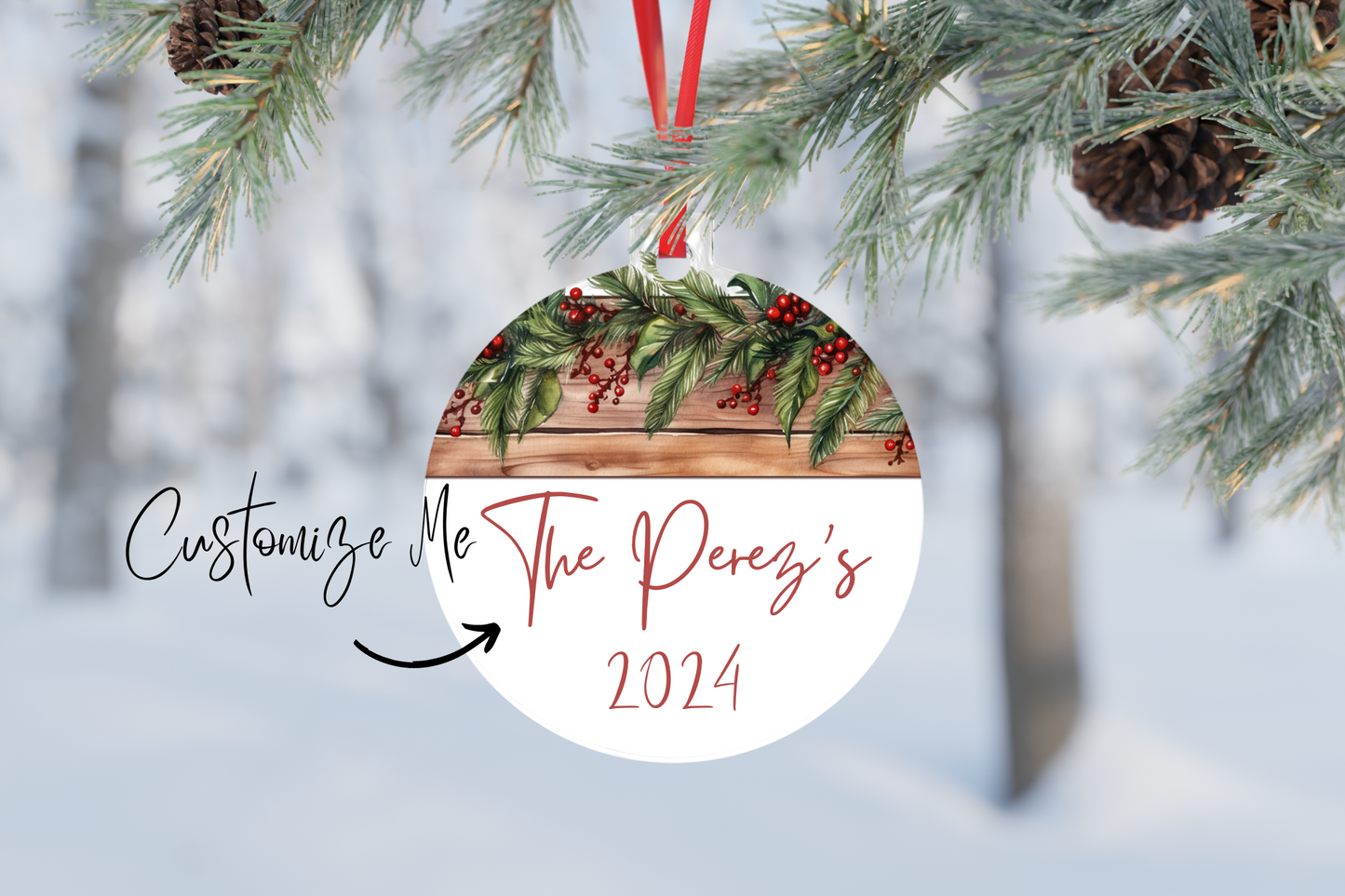 Customizable Family Christmas Stocking Ornament