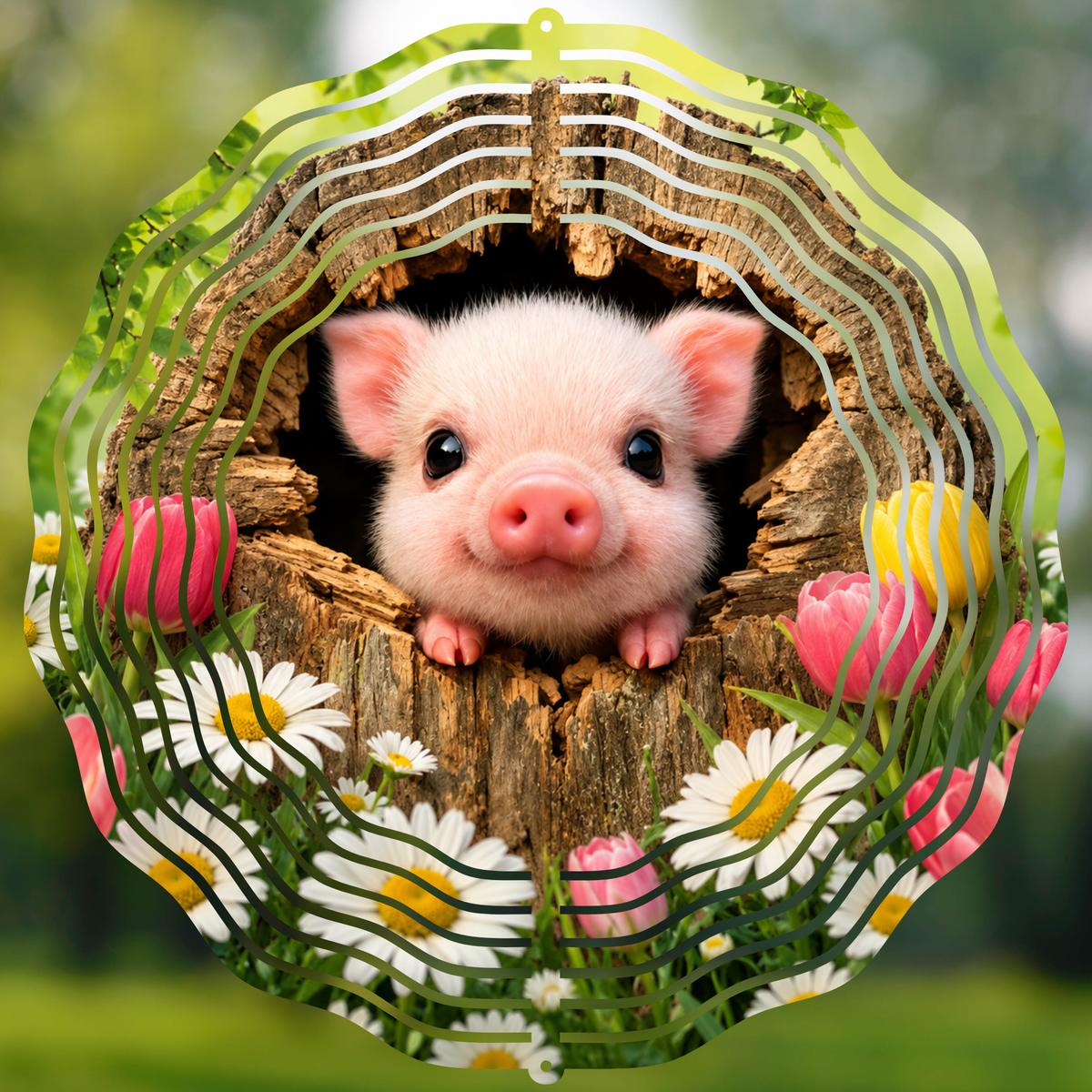 Peek-a-Boo Piglet Wind Spinner