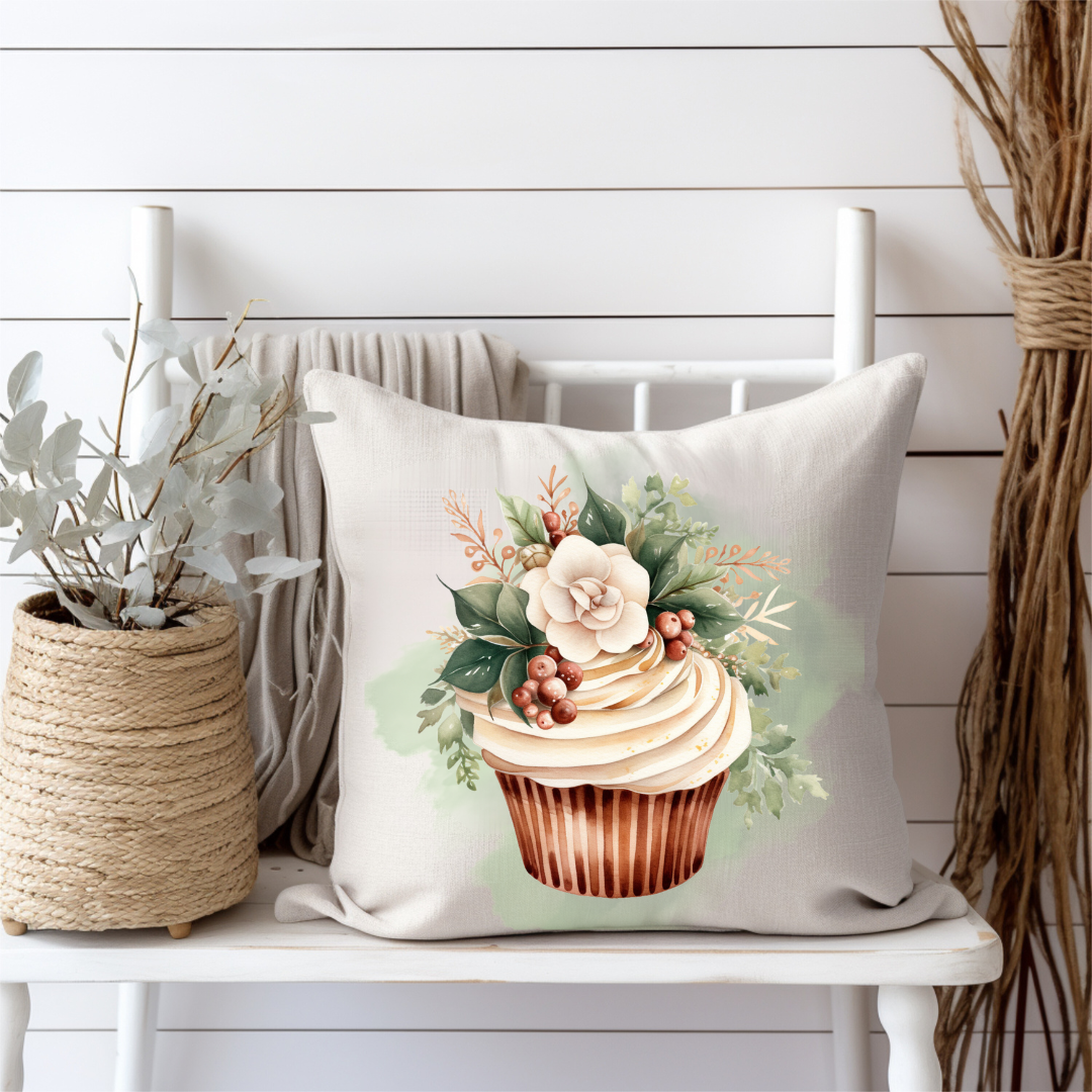 Frosted Delights Winter Cupcake Pillow