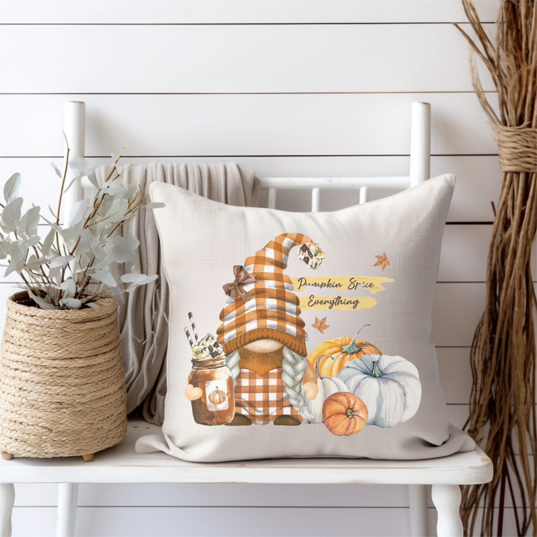 Pumpkin Spice Everything Gnome Pillow