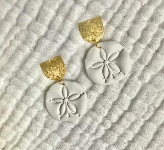 Sand-Dollar  Clay Earring