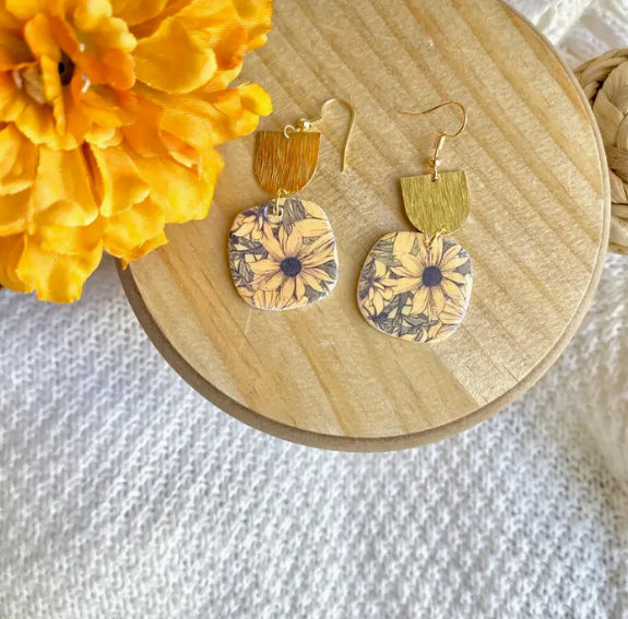 Sunflower Drop Dangle Earrings