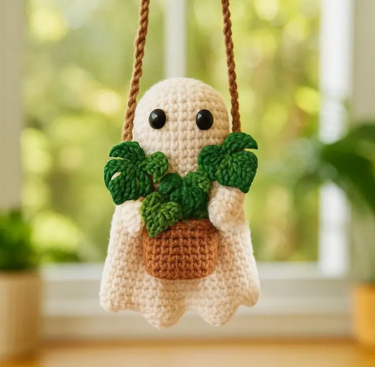 Cute Crochet Hanging Decor, Handmade Crochet Ghost