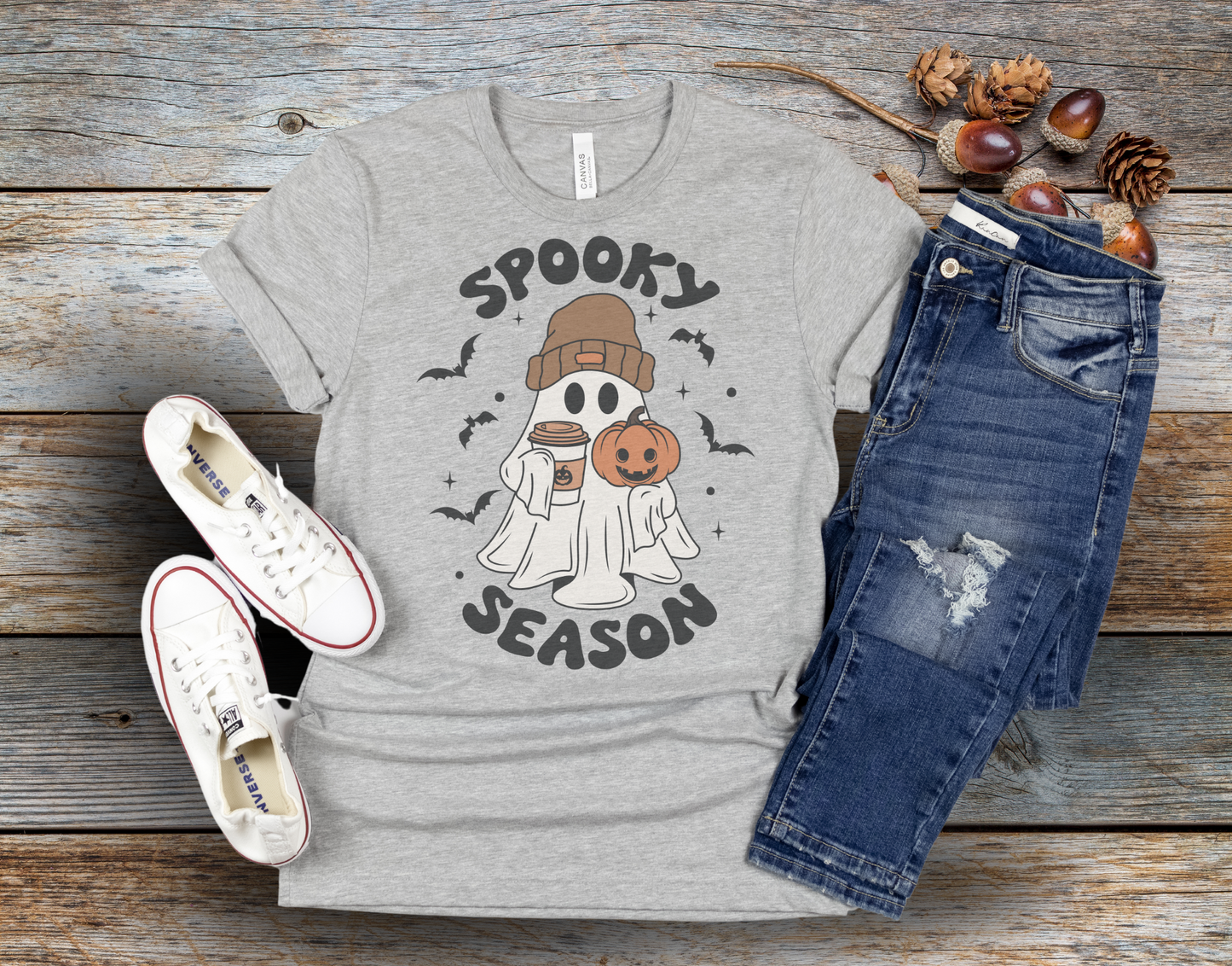 Ghostly Coffee and Pumpkin T-Shirt