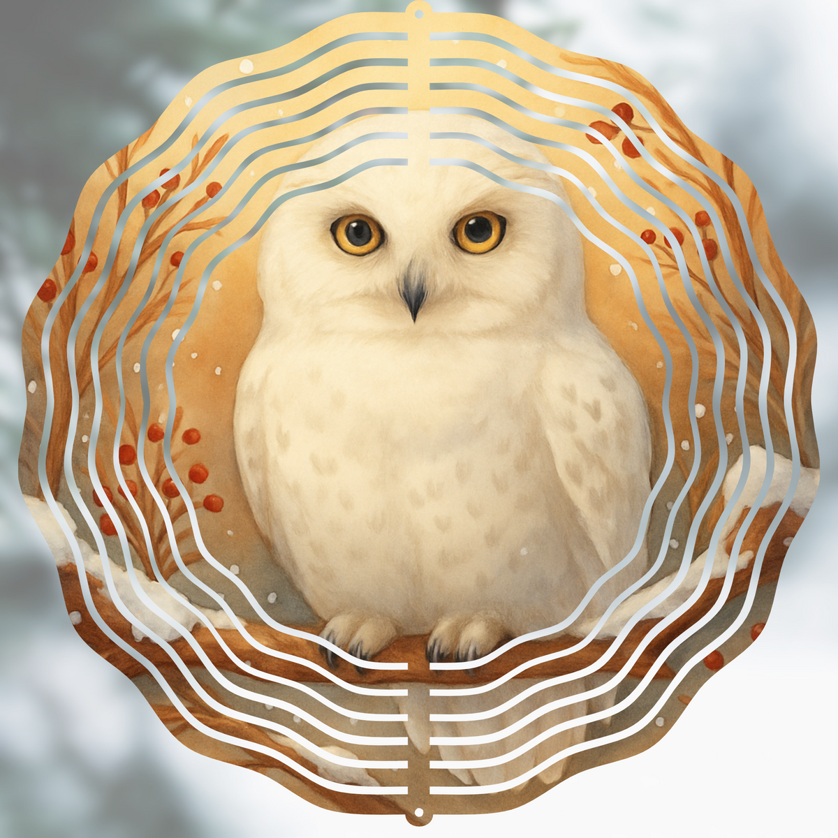 Snowy Owl Winter Wind Spinner