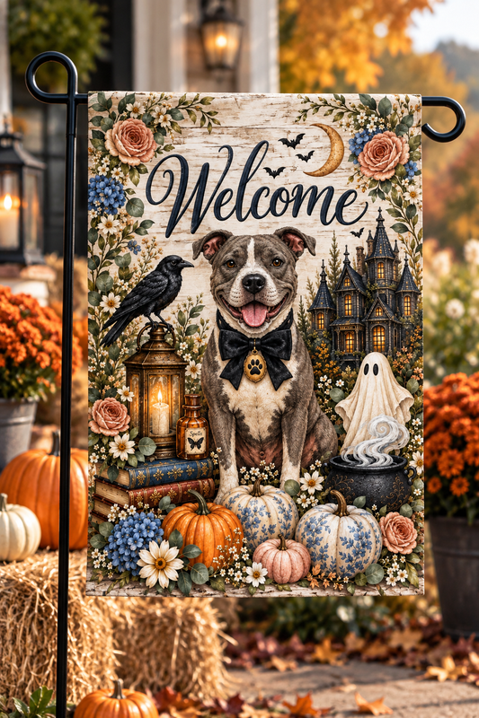 Spooky Paws & Pumpkin Garden Flag