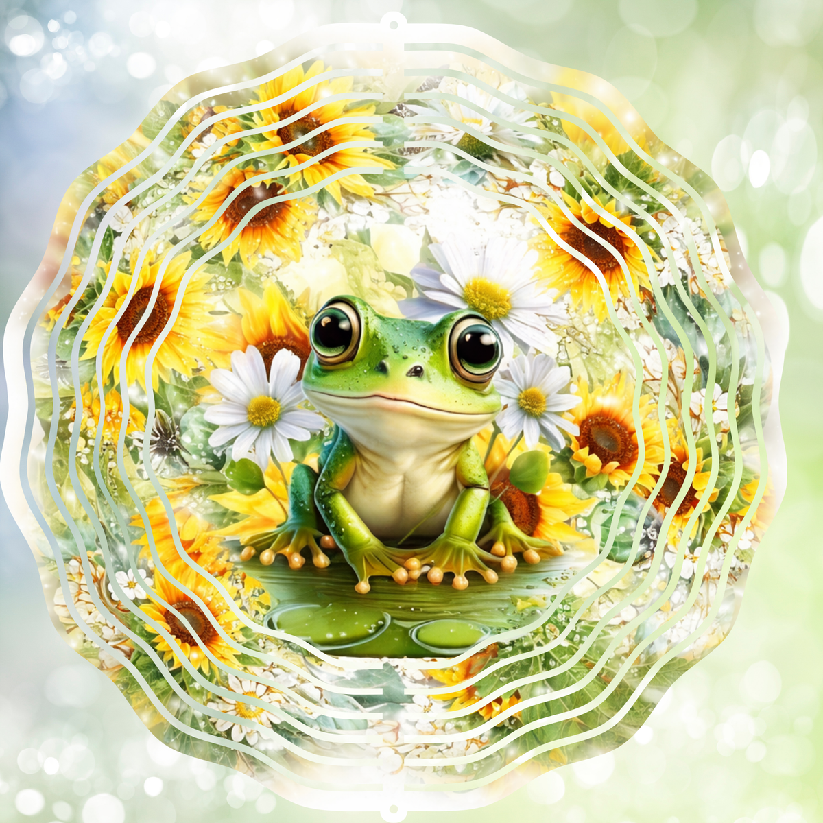 Sunflower Frog Wind Spinner