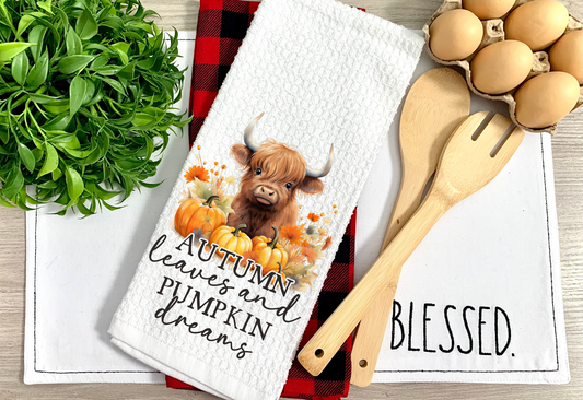 Autumn Leaves and Pumpkin Dreams Kitchen Towel