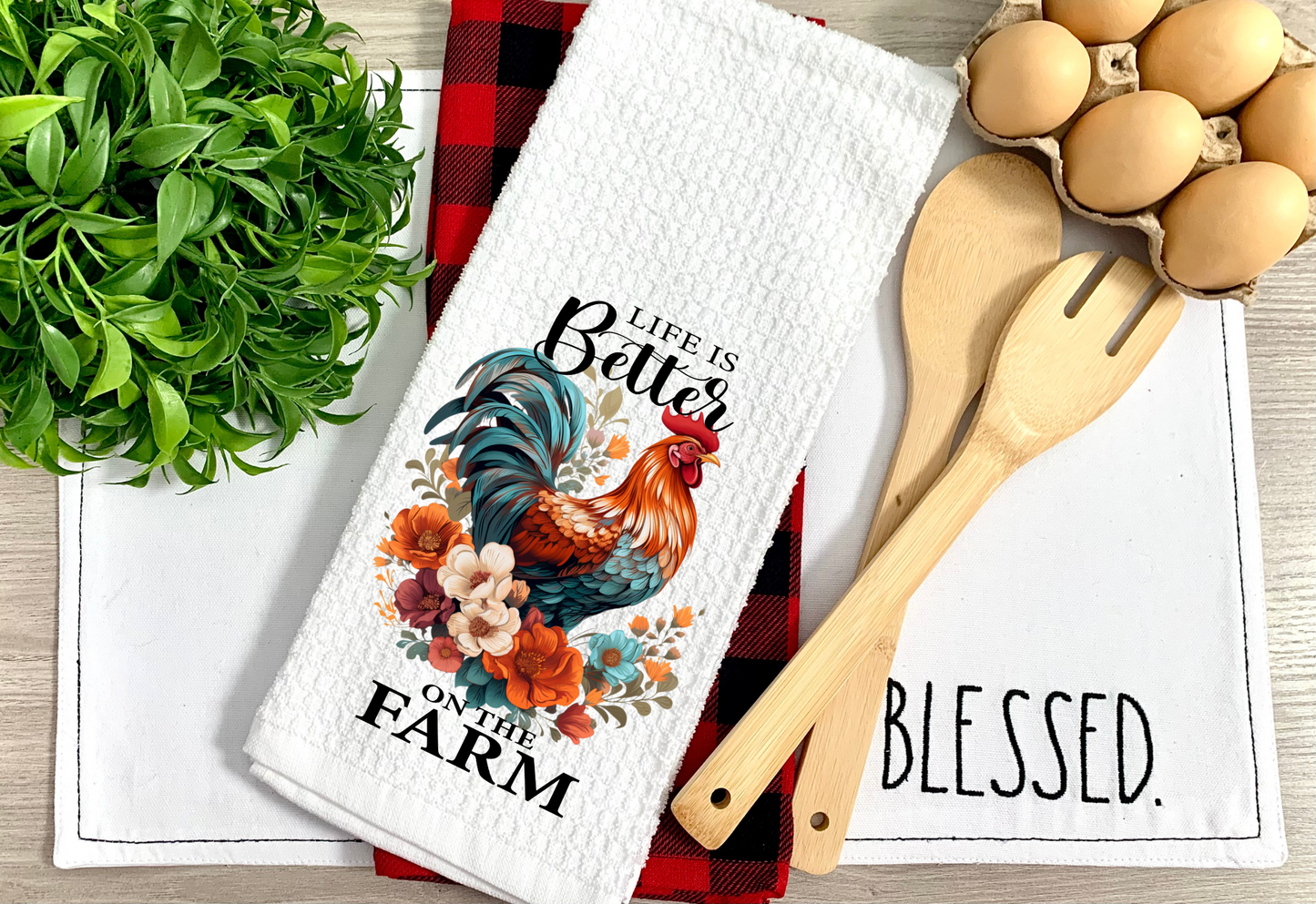 Farmhouse Chicken Charm Kitchen Towels