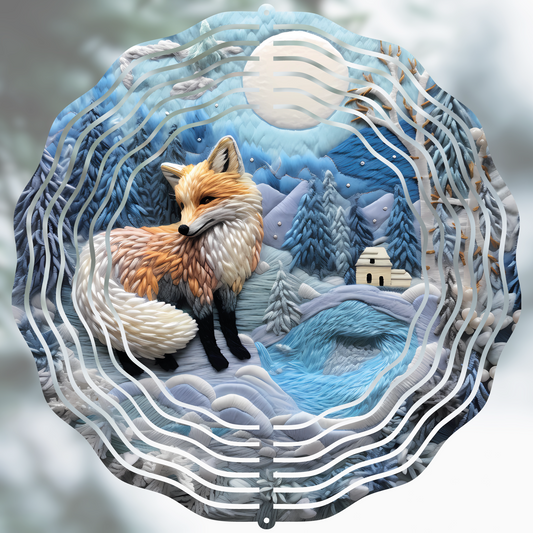 Winter Fox Wind Spinner