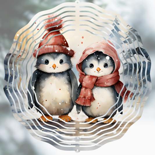 Cuddly Penguins Wind Spinner