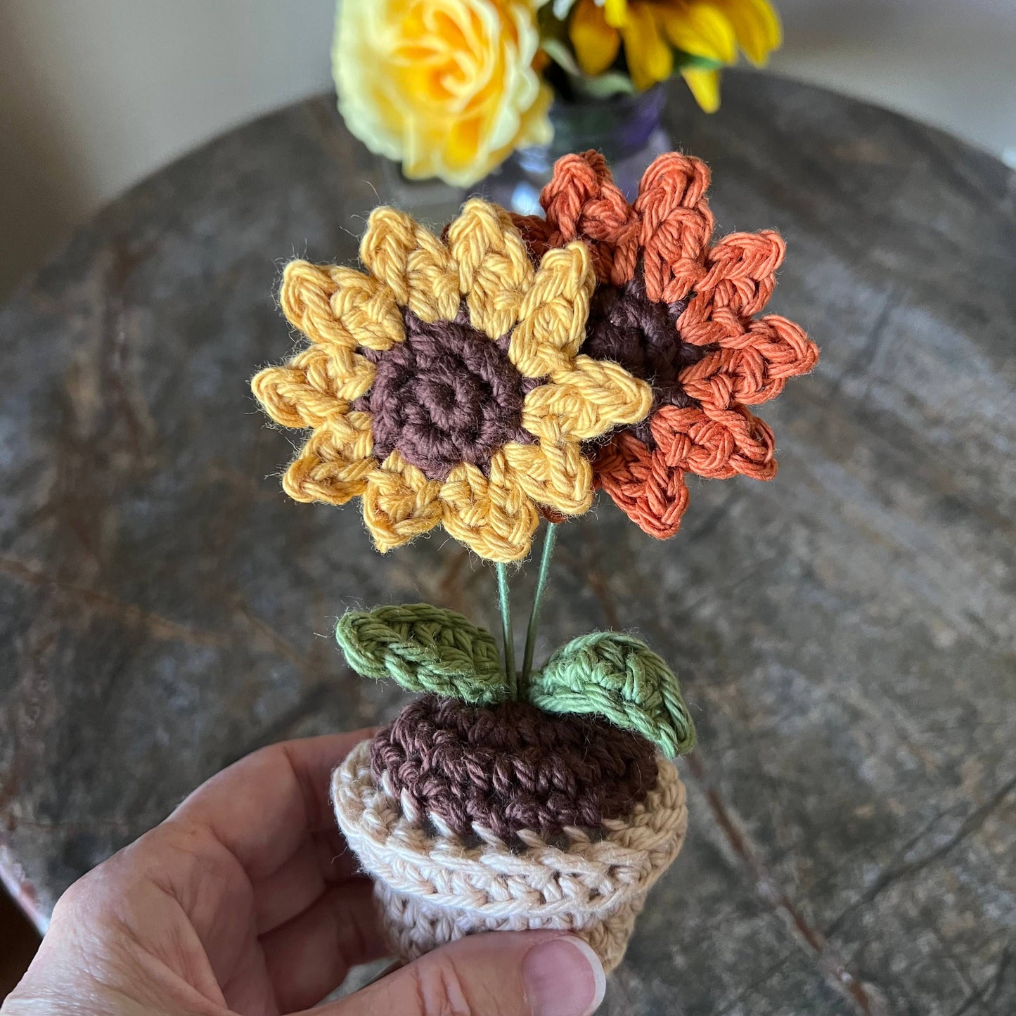 Crochet Double Crochet Sunflower