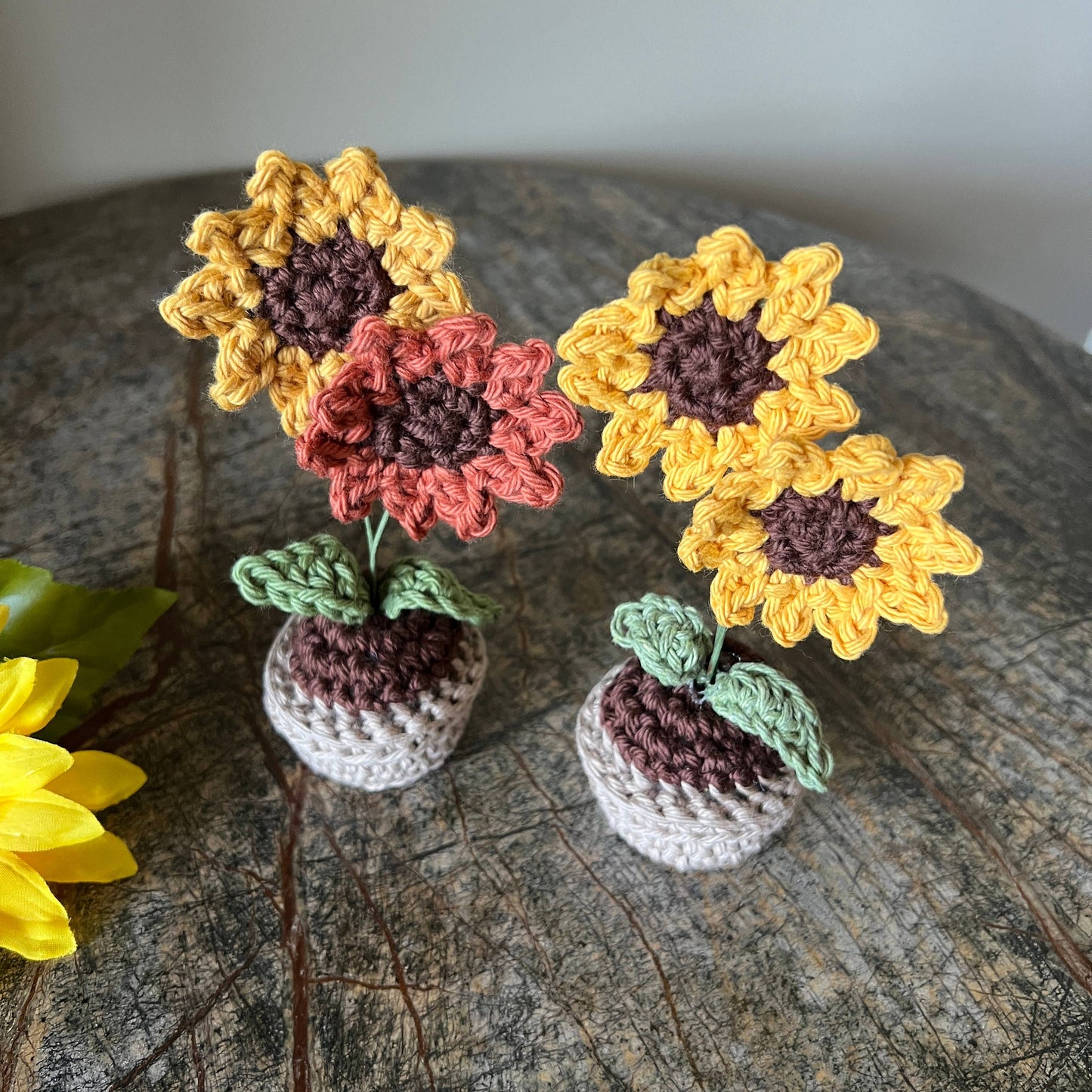 Crochet Double Crochet Sunflower