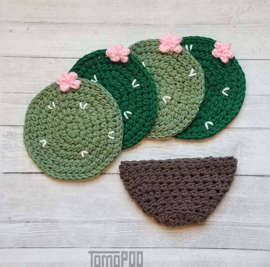 Cactus Coasters: Handcrafted Crochet Cactus Decor