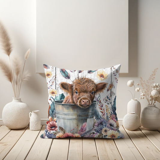 highland cow pillow