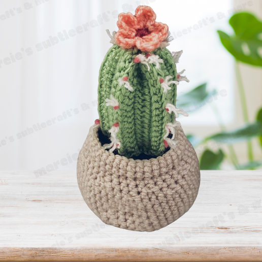 Crochet Cactus Car Dashboard Decor