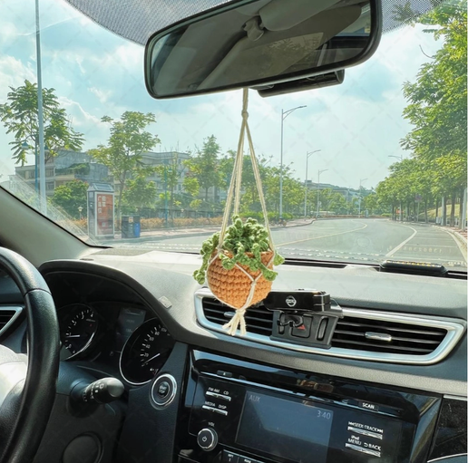 Crochet Car Plant Hanging Basket