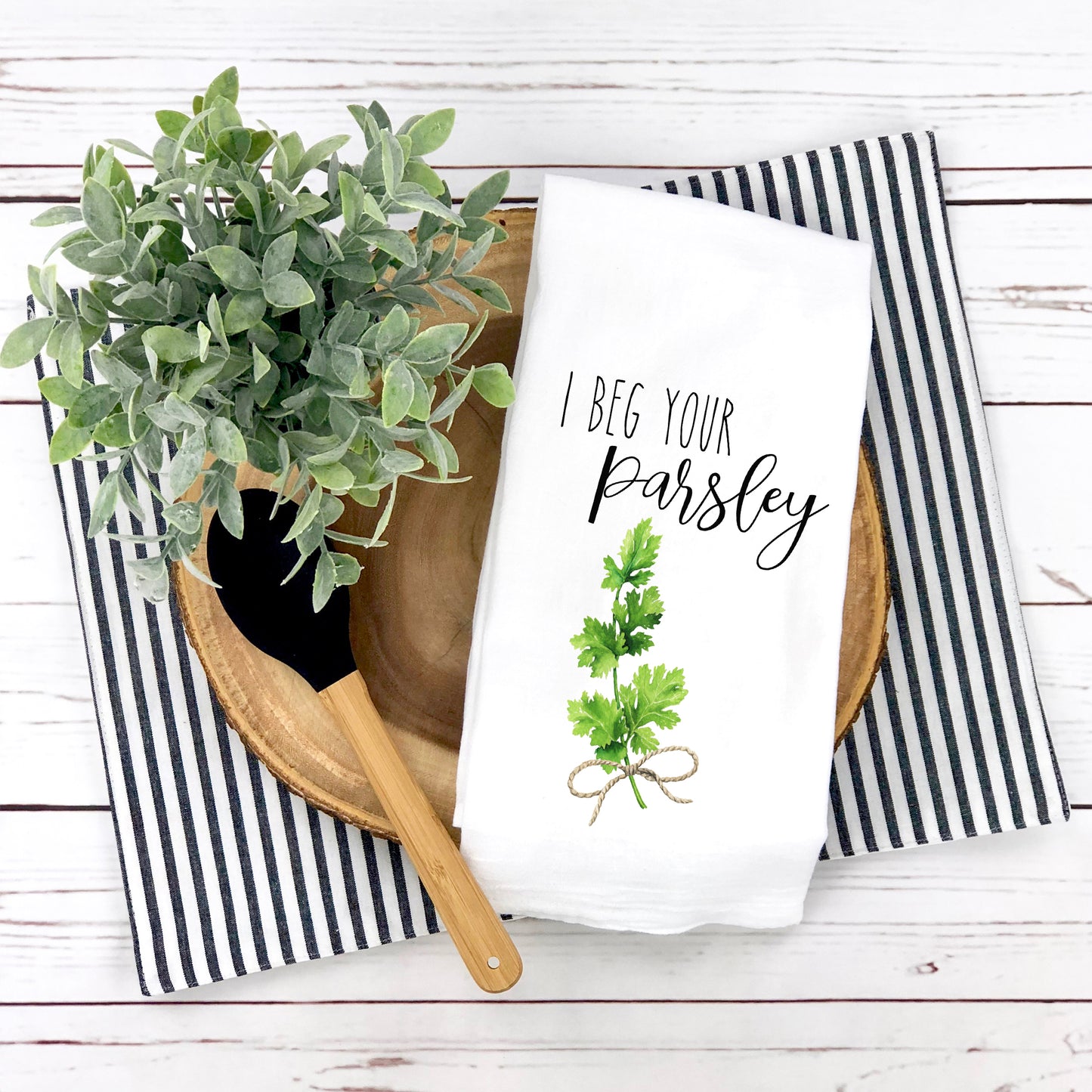 Funny Pun Herb Kitchen Towels