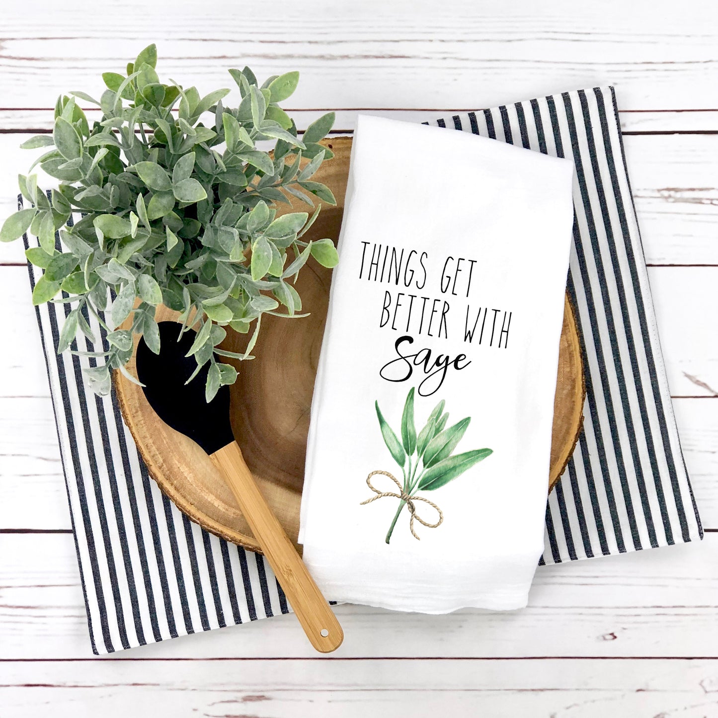 Funny Pun Herb Kitchen Towels